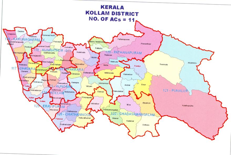 Kollam New Constituencies (Seats) in Kerala Assembly Election 2011