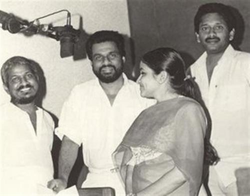 Chitra with illayaraja and yesudas