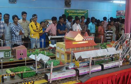 Display of a train project at Thrissur pooram exhibition
