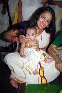 Shobana with her adopted daughter