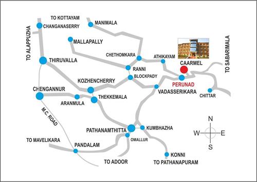 Caarmel Engineering College, Route map