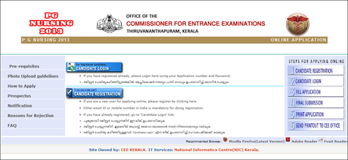 MSc Nursing admission 2013-14 Kerala: Apply online now