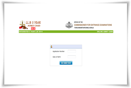 Kerala LLB entrance exam 2014 admit card now at CEE website