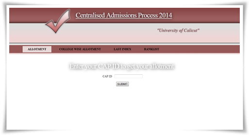 Calicut University Degree Trial Allotment 2014 (revised) Published