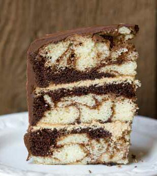 Marble cake with icing