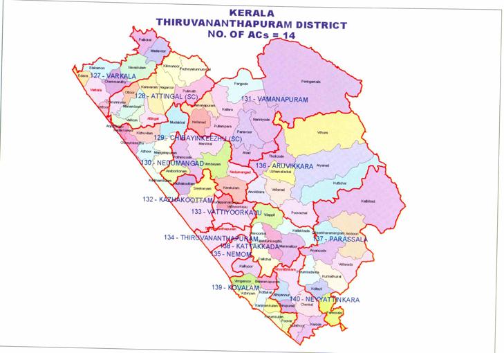 north, Thiruvananthapuram west, Thiruvananthapuram east ...