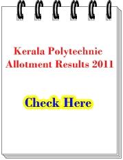 kerala polytechnic first allotment results 2011