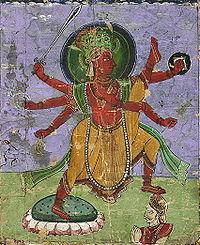 Vamanan-Feet on Mahabalis head